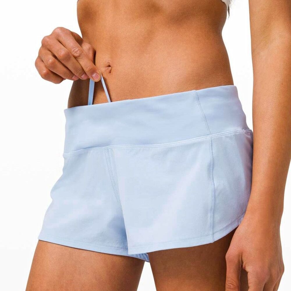 Lululemon Speed Up Short *2.5" Blue Linen Athletic Running Shorts Size 6